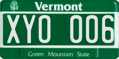 VT license plate XYO006