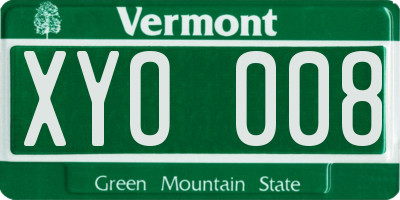 VT license plate XYO008