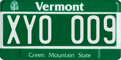 VT license plate XYO009
