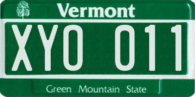 VT license plate XYO011