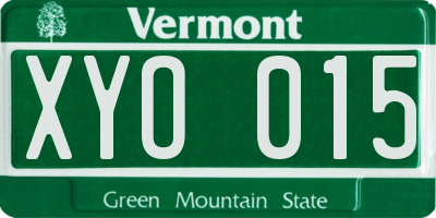 VT license plate XYO015