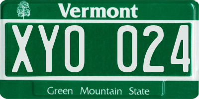 VT license plate XYO024