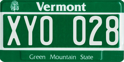 VT license plate XYO028