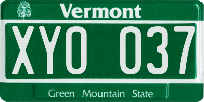VT license plate XYO037