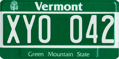 VT license plate XYO042