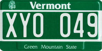VT license plate XYO049