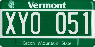 VT license plate XYO051