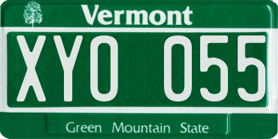 VT license plate XYO055