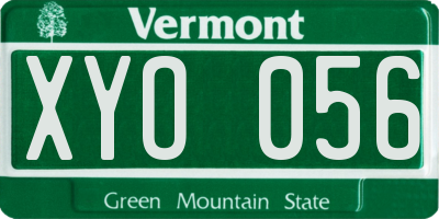 VT license plate XYO056