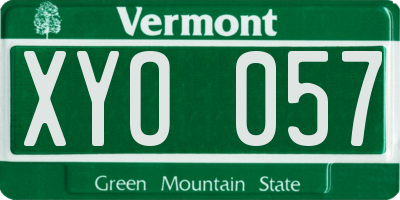 VT license plate XYO057