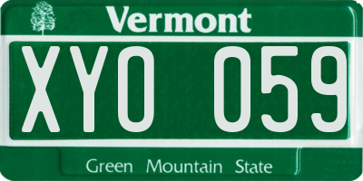 VT license plate XYO059