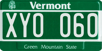 VT license plate XYO060