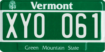 VT license plate XYO061