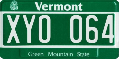 VT license plate XYO064