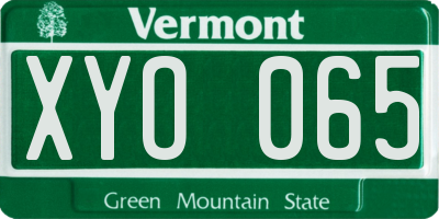 VT license plate XYO065