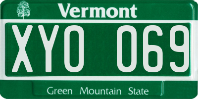 VT license plate XYO069
