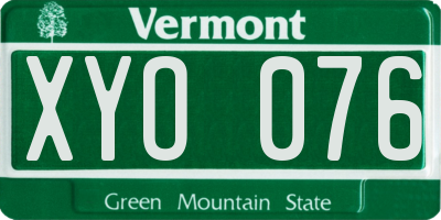 VT license plate XYO076