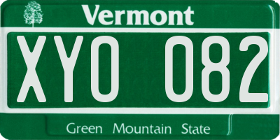VT license plate XYO082