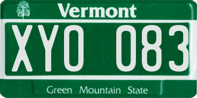 VT license plate XYO083