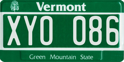 VT license plate XYO086