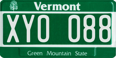 VT license plate XYO088