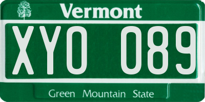 VT license plate XYO089
