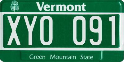 VT license plate XYO091
