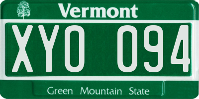VT license plate XYO094