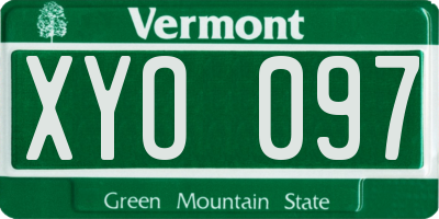 VT license plate XYO097