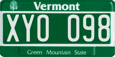 VT license plate XYO098