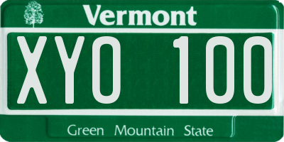 VT license plate XYO100