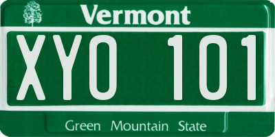 VT license plate XYO101