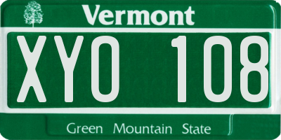VT license plate XYO108