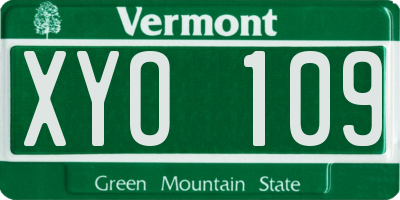 VT license plate XYO109