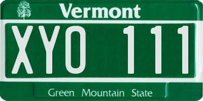 VT license plate XYO111