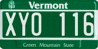 VT license plate XYO116