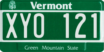 VT license plate XYO121