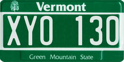 VT license plate XYO130