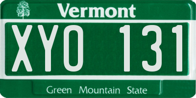VT license plate XYO131
