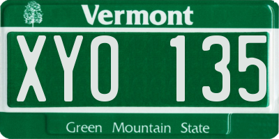 VT license plate XYO135