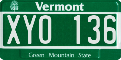 VT license plate XYO136