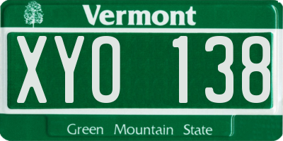 VT license plate XYO138