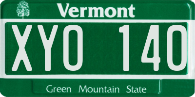 VT license plate XYO140