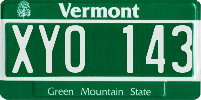 VT license plate XYO143