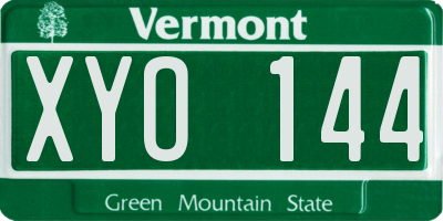 VT license plate XYO144