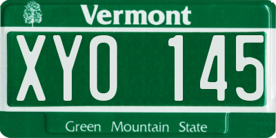 VT license plate XYO145