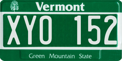 VT license plate XYO152