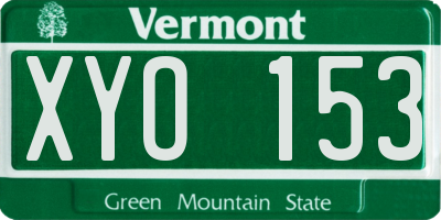 VT license plate XYO153