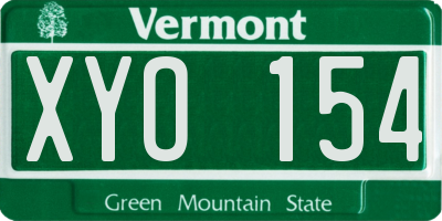 VT license plate XYO154