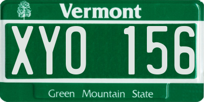 VT license plate XYO156